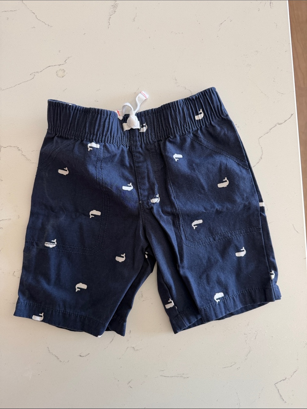 Carter's Navy Shorts with White Whale Print